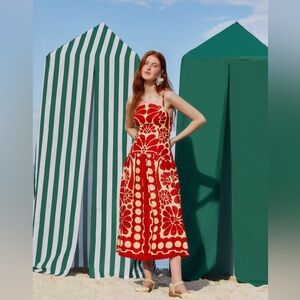 Farm Rio Palermo Linen Midi Dress